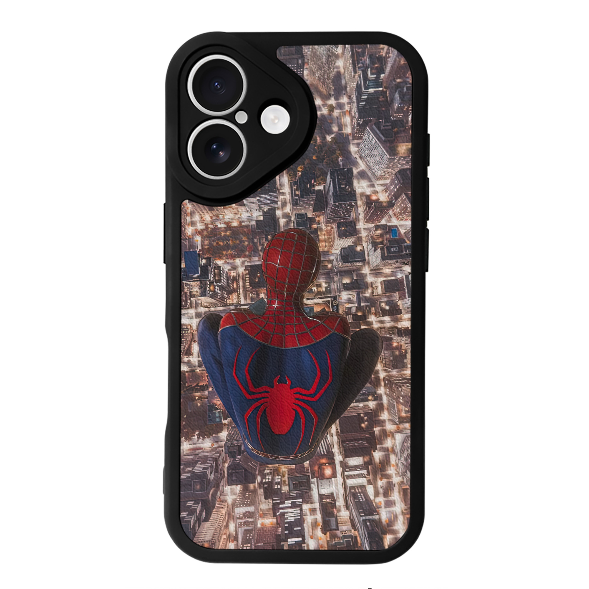 （画像用） Spider Man スパイダーマン 【iPhone 16シリーズ対応】シリコンスマホケース（レザー調） 材質：シリコン